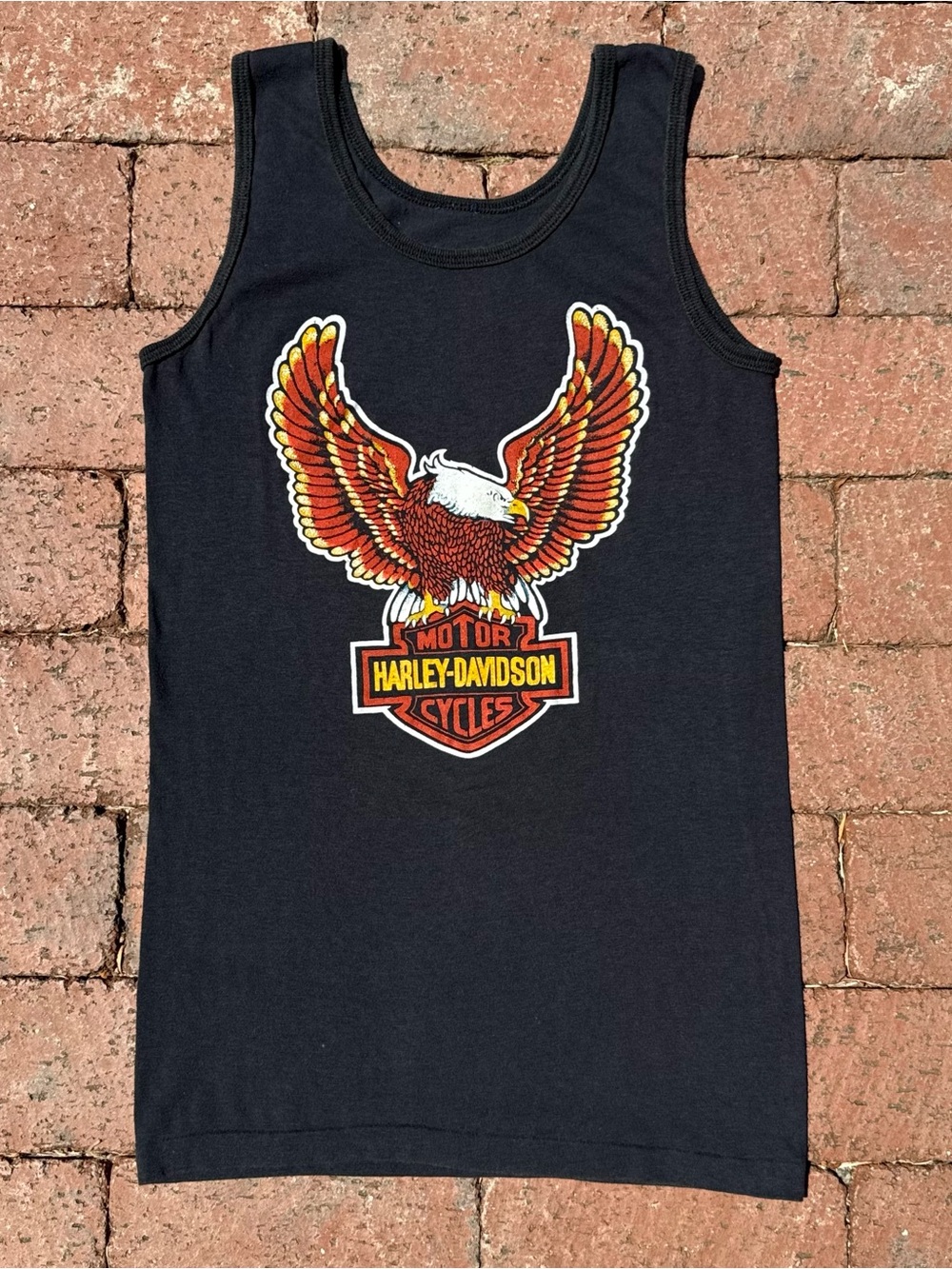 Vintage Harley-Davidson Black Tank with Eagle Graphic